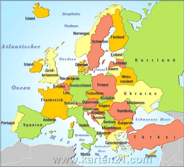 Karte von Europa – Karten21.com